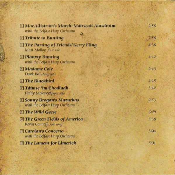 The Chieftains With The Belfast Harp Orchestra - The Celtic Harp: A Tribute To Edward Bunting | RCA Victor (09026-61490-2) - 4 The Chieftains With The Belfast Harp Orchestra - The Celtic Harp: A Tribute To Edward Bunting | RCA Victor (09026-61490-2) - 4