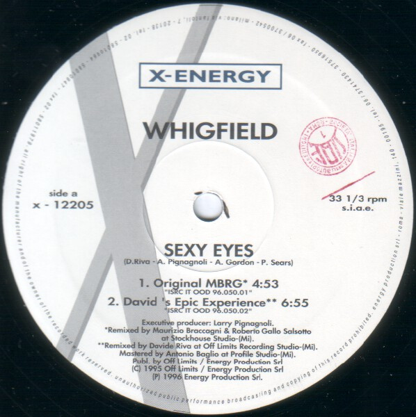 Whigfield - Sexy Eyes | X-Energy Records (X-12205) - 3