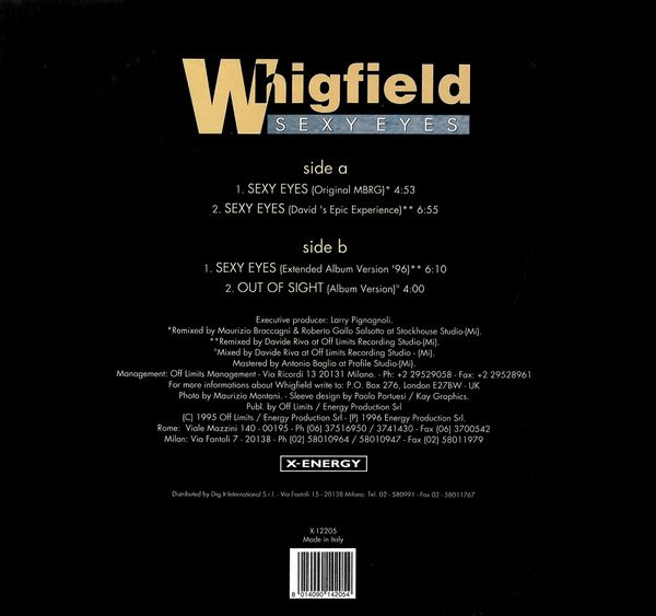 Whigfield - Sexy Eyes | X-Energy Records (X-12205) - 2