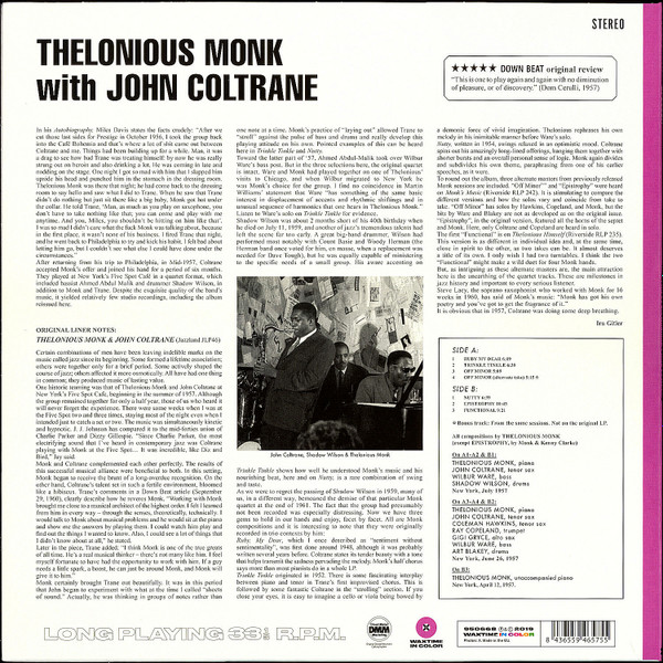 Thelonious Monk With John Coltrane - Thelonious Monk With John Coltrane | WaxTime In Color (950668) - 3