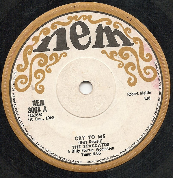 The Staccatos - Cry To Me | Nem (NEM 3003) - 2