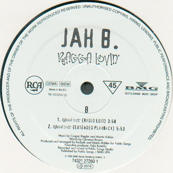 Jah B. - Ragga Lovin' | RCA (74321 27260 1) - 2 Jah B. - Ragga Lovin' | RCA (74321 27260 1) - 2
