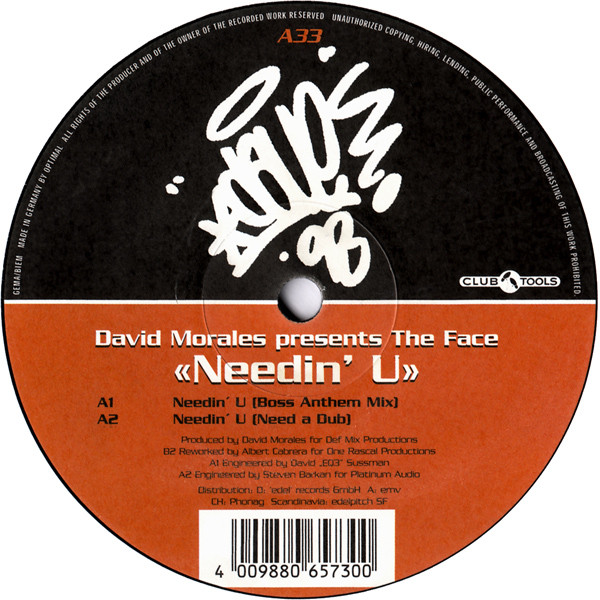 David Morales Presents The Face - Needin' U | Club Tools (0065730CLU) - 2