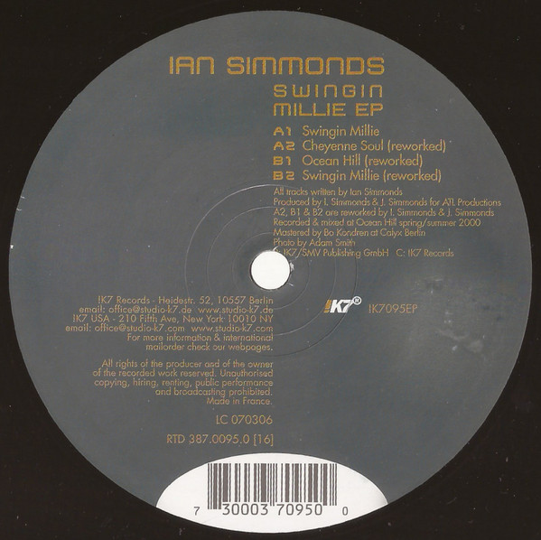 Ian Simmonds - Swingin Millie EP | !K7 Records (!K7095EP)