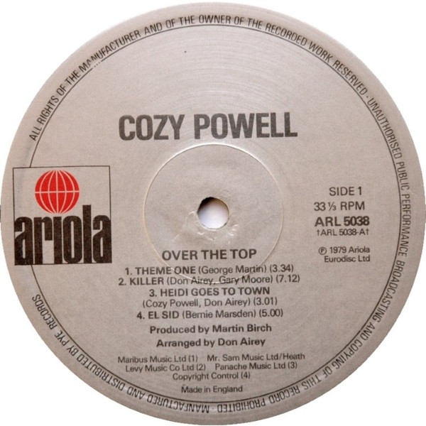 Cozy Powell - Over The Top | Ariola (ARL 5038) - 2