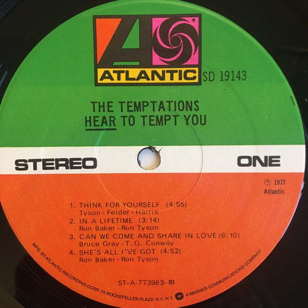 The Temptations - Hear To Tempt You | Atlantic (SD 19143) - 3