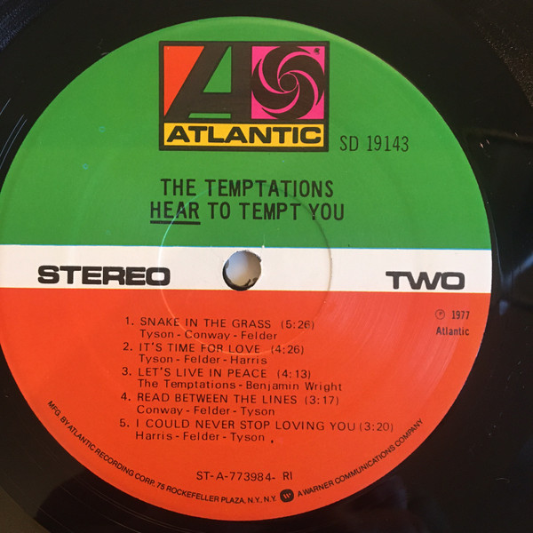 The Temptations - Hear To Tempt You | Atlantic (SD 19143) - 4