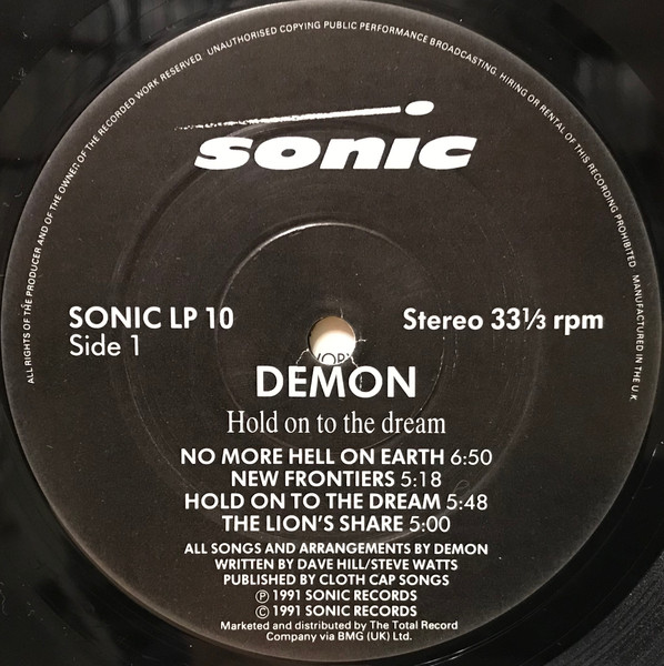 Demon - Hold On To The Dream | Sonic Records (SONIC LP 10) - 3