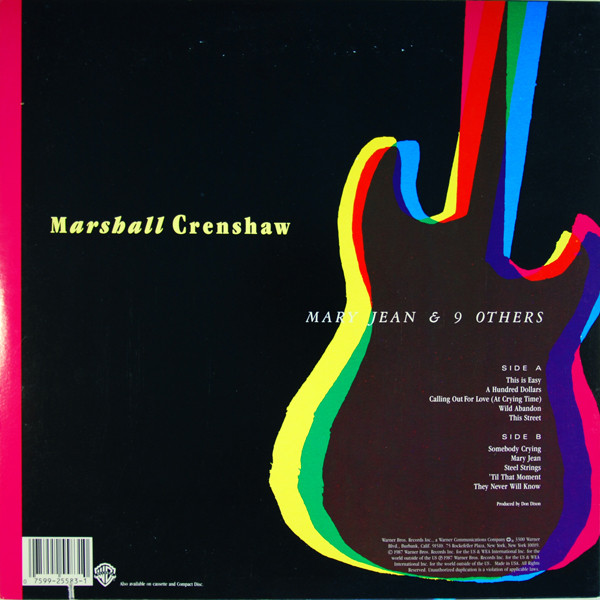 Marshall Crenshaw - Mary Jean & 9 Others | Warner Bros. Records (9 25583-1) - 2 Marshall Crenshaw - Mary Jean & 9 Others | Warner Bros. Records (9 25583-1) - 2