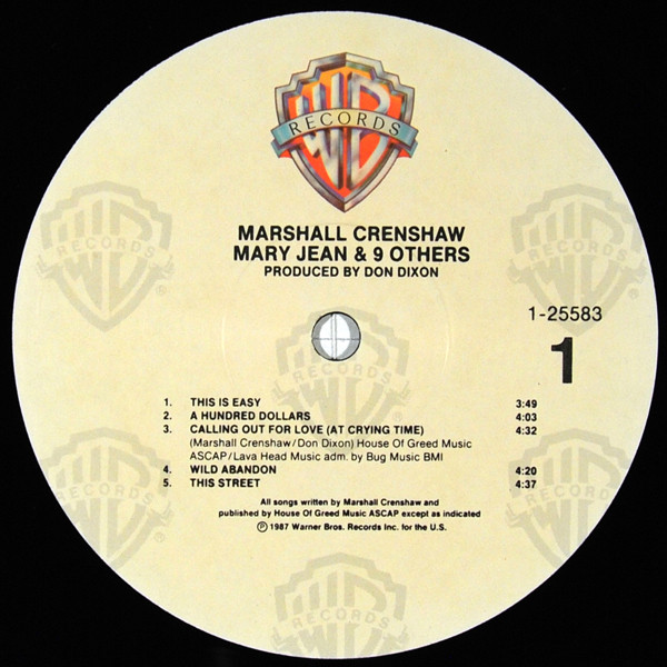 Marshall Crenshaw - Mary Jean & 9 Others | Warner Bros. Records (9 25583-1) - 3 Marshall Crenshaw - Mary Jean & 9 Others | Warner Bros. Records (9 25583-1) - 3