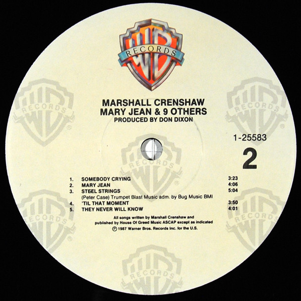 Marshall Crenshaw - Mary Jean & 9 Others | Warner Bros. Records (9 25583-1) - 4 Marshall Crenshaw - Mary Jean & 9 Others | Warner Bros. Records (9 25583-1) - 4