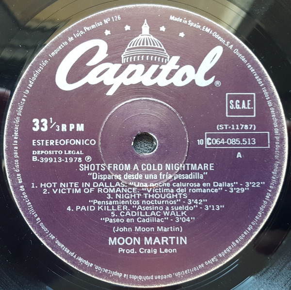 Moon Martin - Shots From A Cold Nightmare | Capitol Records (10 C 064 - 085.513) - 3