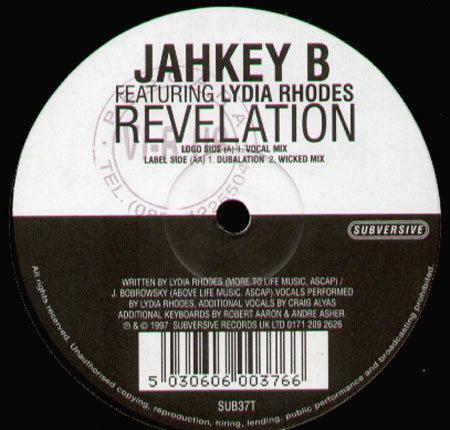 Jahkey B Featuring Lydia Rhodes - Revelation | Subversive (SUB37T)