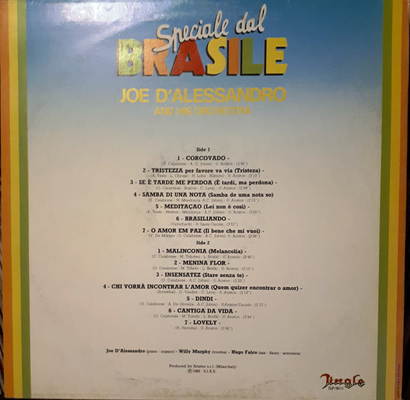 Joe D'Alessandro And His Orchestra - Speciale Dal Brasile | Jingle (JLP/8011) - 2 Joe D'Alessandro And His Orchestra - Speciale Dal Brasile | Jingle (JLP/8011) - 2