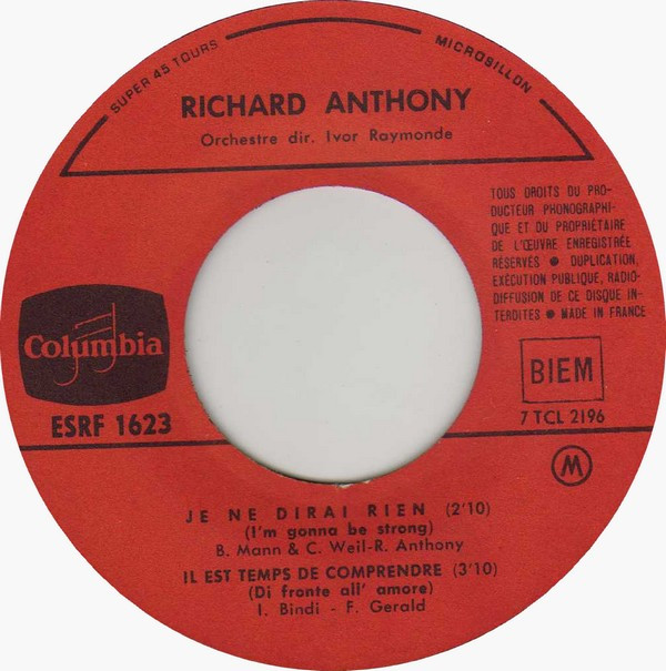Richard Anthony - Je Me Suis Souvent Demandé | Columbia (ESRF 1623) - 3