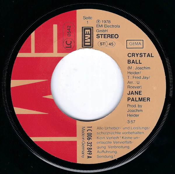 Jane Palmer - Crystal Ball | EMI (1C 006-32 849) - 3