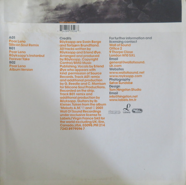 Röyksopp - Poor Leno | Labels (7243 8979596 7) - 2