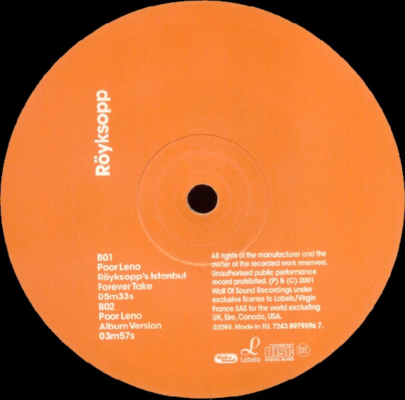 Röyksopp - Poor Leno | Labels (7243 8979596 7) - 4