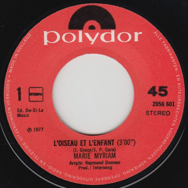 Marie Myriam - L'oiseau Et L'enfant | Polydor (2056 601) - 3