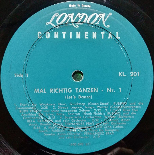 Various - Mal Ríchtíg Tanzen Nr. 1 | London Records (KL 201) - 3 Various - Mal Ríchtíg Tanzen Nr. 1 | London Records (KL 201) - 3