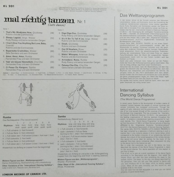 Various - Mal Ríchtíg Tanzen Nr. 1 | London Records (KL 201) - 2 Various - Mal Ríchtíg Tanzen Nr. 1 | London Records (KL 201) - 2
