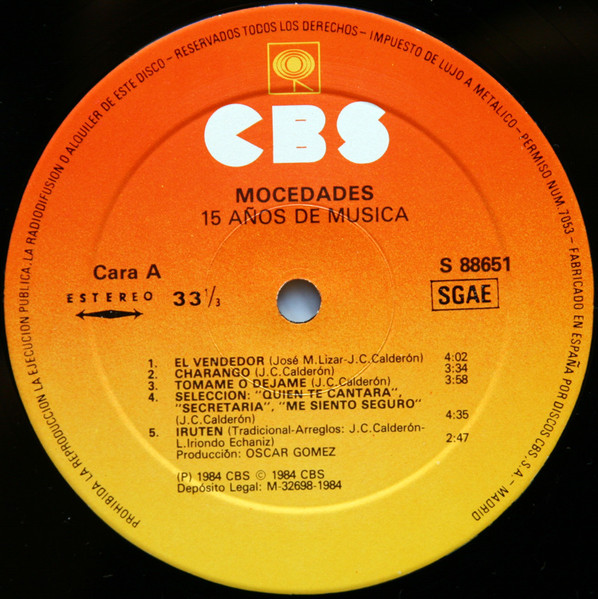 Mocedades - 15 Años De Música | CBS (S 88651) - 4 Mocedades - 15 Años De Música | CBS (S 88651) - 4
