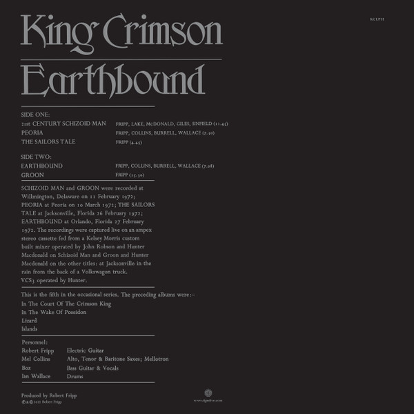 King Crimson - Earthbound | Discipline Global Mobile (KCLP11) - 2