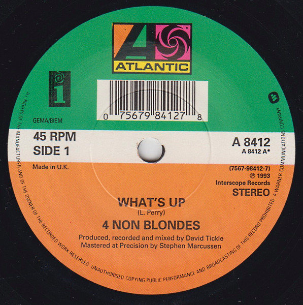4 Non Blondes - What's Up? | Atlantic (A 8412) - 3 4 Non Blondes - What's Up? | Atlantic (A 8412) - 3