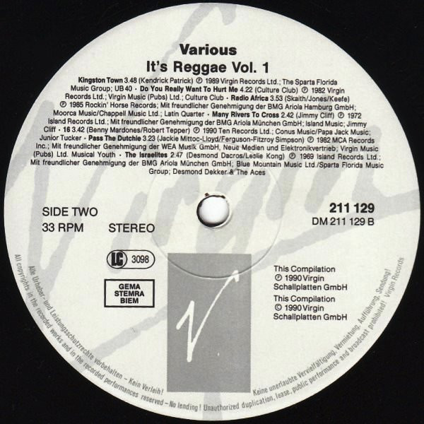 Various - It's Reggae | Virgin (211 129) - 4