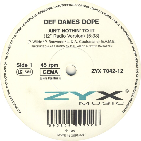 Def Dames Dope - Ain't Nothin' To It | ZYX Music (ZYX 7042-12)