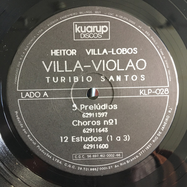 Turibio Santos , Heitor Villa-Lobos - Villa-Violão | Kuarup Discos (KLP-028) - 3