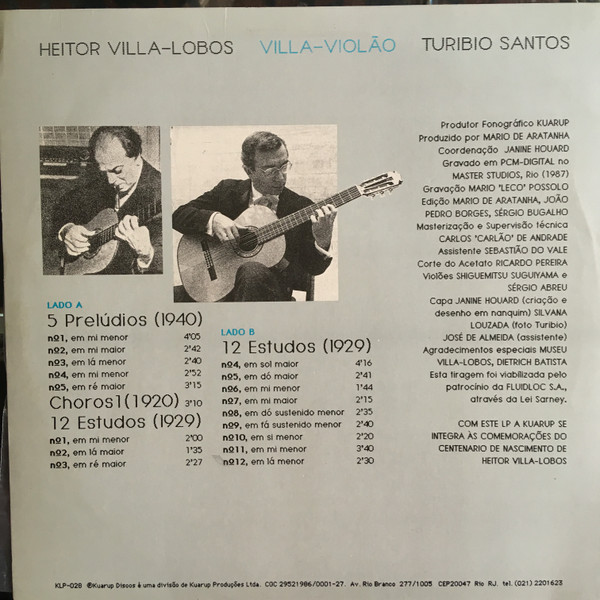 Turibio Santos , Heitor Villa-Lobos - Villa-Violão | Kuarup Discos (KLP-028) - 2