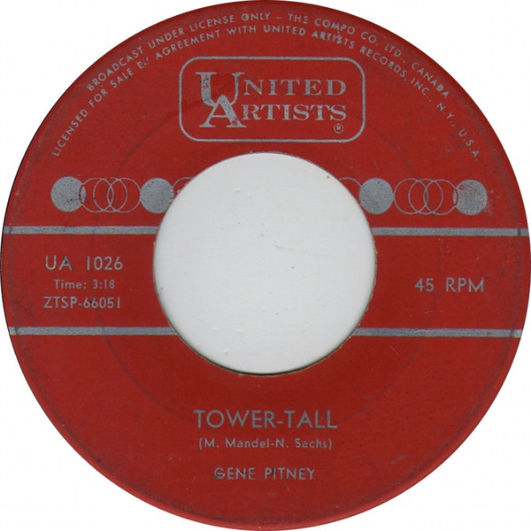 Gene Pitney - Half Heaven - Half Heartache | United Artists Records (UA 1026) - 2