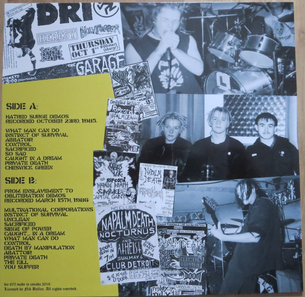 Napalm Death - Demos 1985 - 1986 | Die Hard (DIE 670) - 2