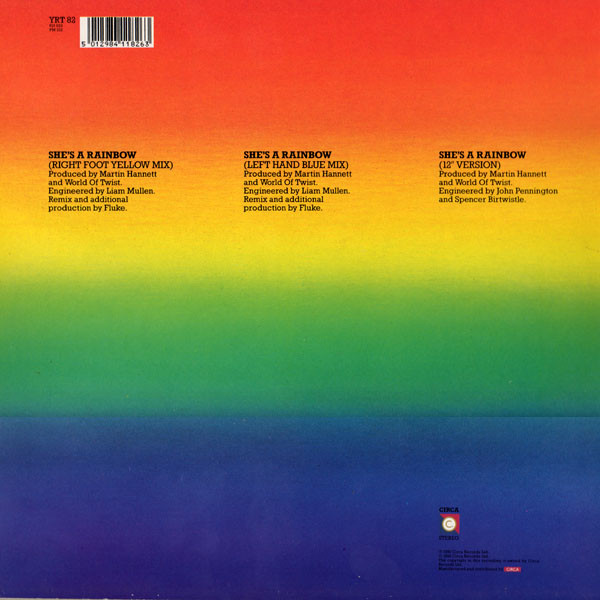 World Of Twist - She's A Rainbow (The Fluke Remixes) | Circa (YRT 82) - 2