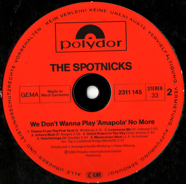 The Spotnicks - We Don't Wanna Play "Amapola" No More | Polydor (2311 145) - 4