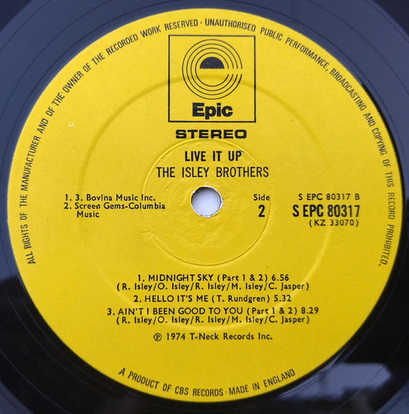 The Isley Brothers - Live It Up | Epic (EPC 80317) - 4