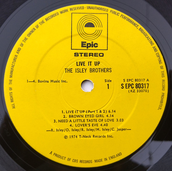 The Isley Brothers - Live It Up | Epic (EPC 80317) - 3