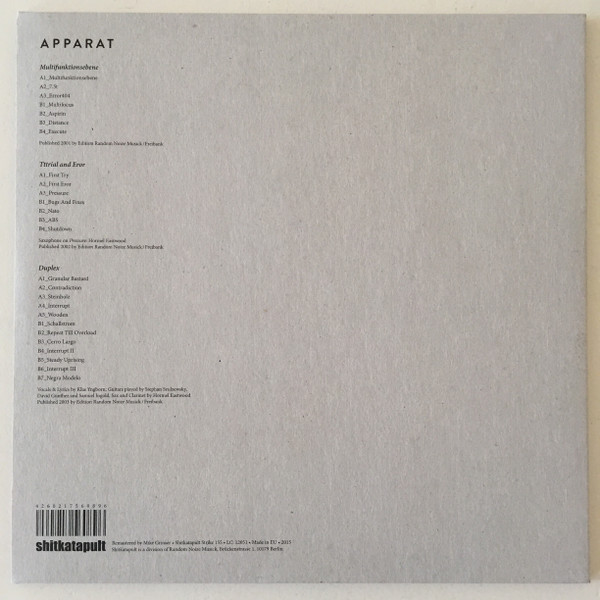 Apparat - Multifunktionsebene, Tttrial and Eror, Duplex | Shitkatapult (Strike 155) - 2 Apparat - Multifunktionsebene, Tttrial and Eror, Duplex | Shitkatapult (Strike 155) - 2