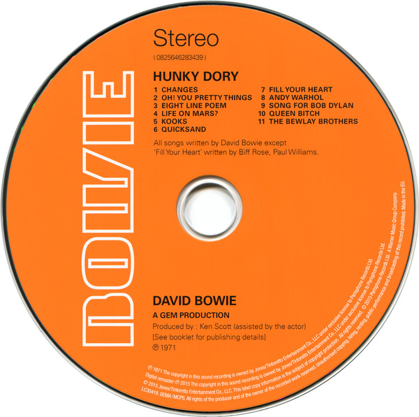 David Bowie - Hunky Dory | Parlophone (0825646283439) - 3
