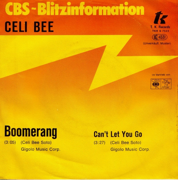 Celi Bee - Boomerang | T.K. Records (TKR S 7523) - 2