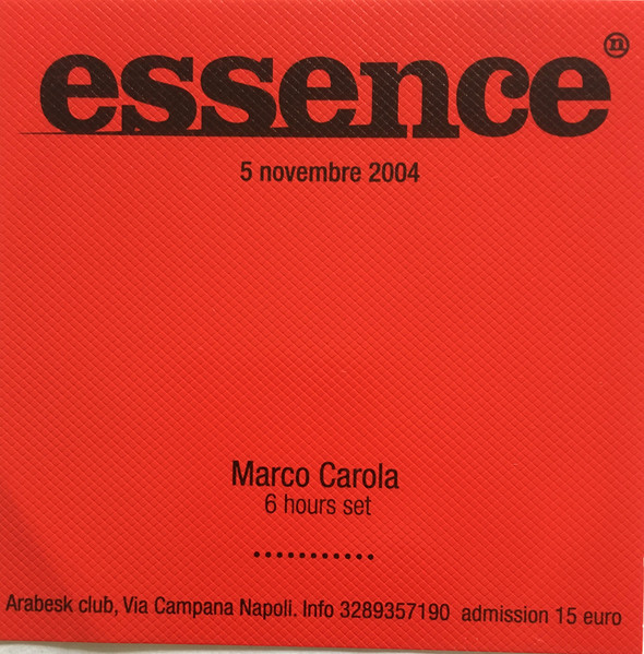 Marco Carola - Essence | Not On Label (none) - 2