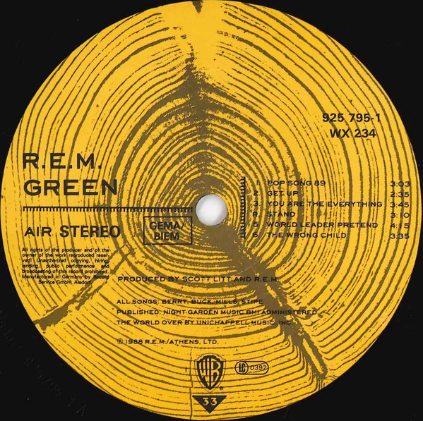 R.E.M. - Green | Warner Bros. Records (925 795-1) - 3 R.E.M. - Green | Warner Bros. Records (925 795-1) - 3