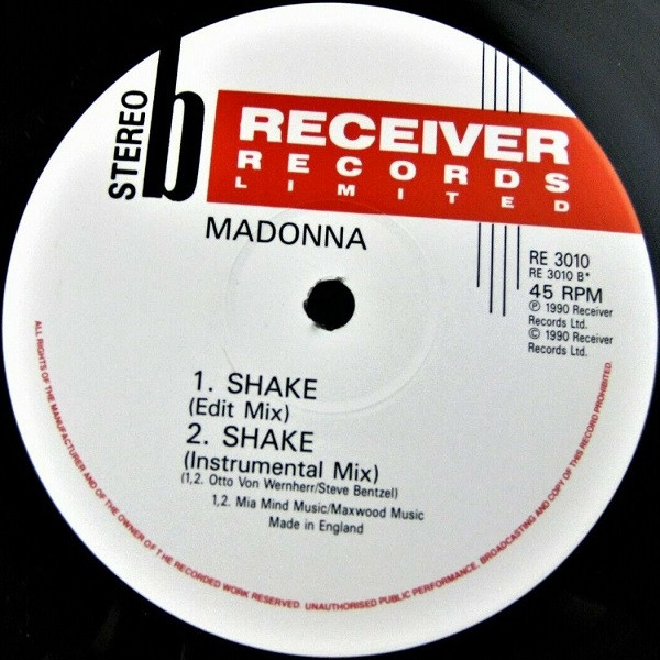 Madonna & Otto Von Wernherr - Shake | Receiver Records Limited (REPLAY 3010) - 4 Madonna & Otto Von Wernherr - Shake | Receiver Records Limited (REPLAY 3010) - 4