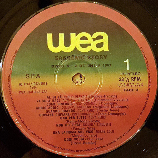 Various - A História Do Festival De Sanremo 1951 ~ 1977 | Wea International (LP-S-87/1/2/3) - 3