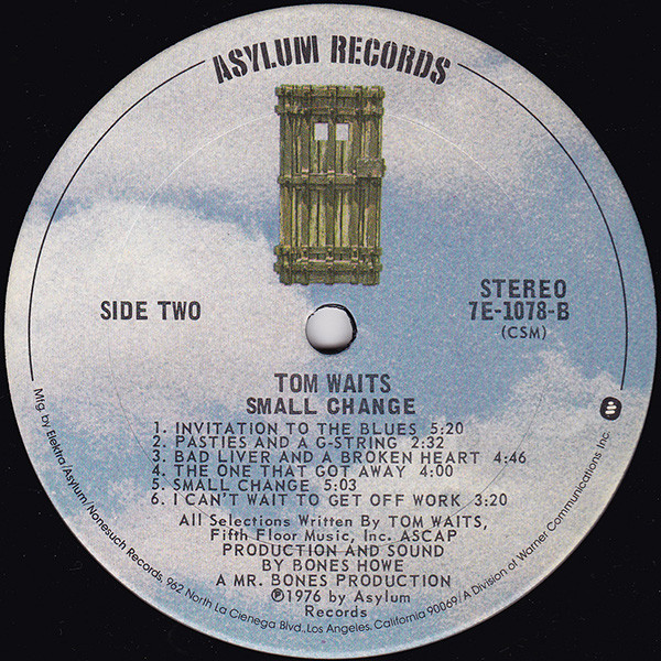 Tom Waits - Small Change | Asylum Records (7E-1078) - 4 Tom Waits - Small Change | Asylum Records (7E-1078) - 4