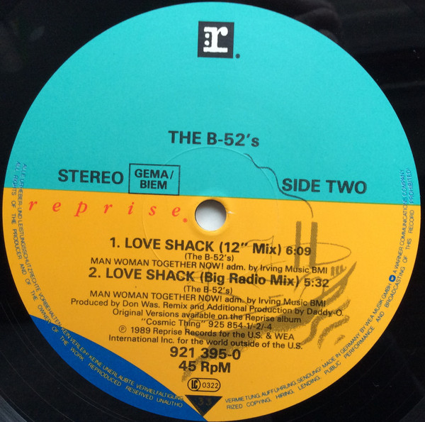 The B-52's - Love Shack | Reprise Records (921 395-0) - 4 The B-52's - Love Shack | Reprise Records (921 395-0) - 4