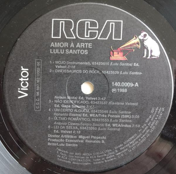 Lulu Santos & Auxílio Luxuoso - Amor À Arte | RCA Victor (140.0009) - 2