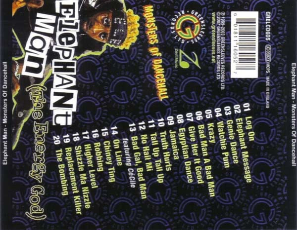 Elephant Man - Monsters Of Dancehall | Greensleeves Records (GRELCD 605) - 2