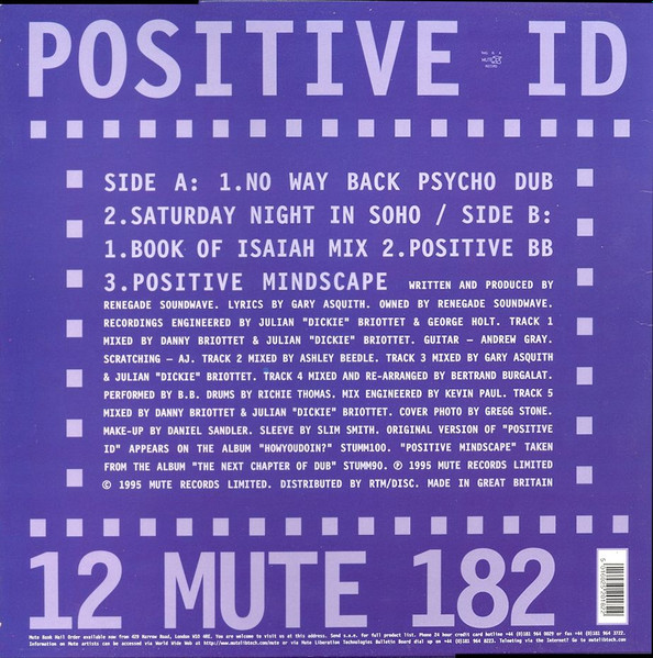 Renegade Soundwave - Positive ID | Mute (12 MUTE 182) - 2 Renegade Soundwave - Positive ID | Mute (12 MUTE 182) - 2